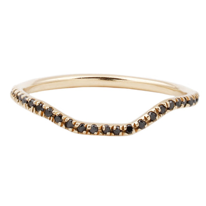 Lauren Wolf Yellow Gold Black Diamond Half Eternity Nesting Band