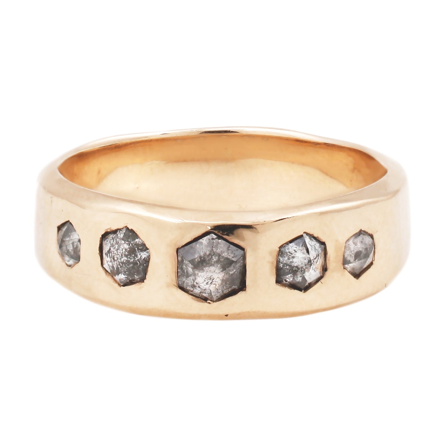 Adeline Gold Quintet Ring with Diamonds