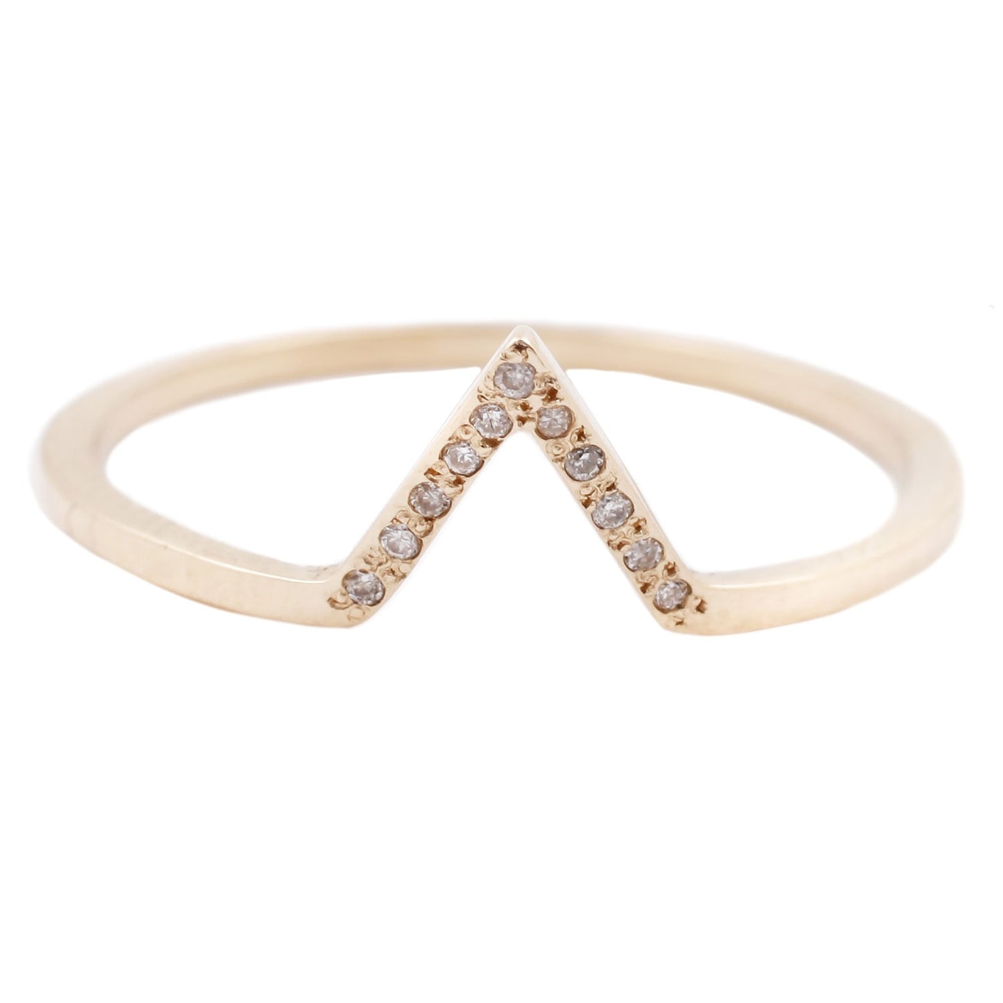 Split Love Nesting Ring - Yellow Gold White Diamonds - T.Kahres Jewelry