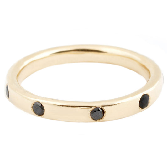 Lauren Wolf Yellow Gold Nine Black Diamond Band