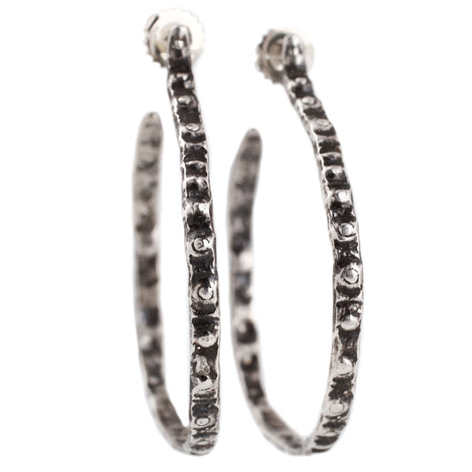 Lauren Wolf Thin Silver Urchin Hoops