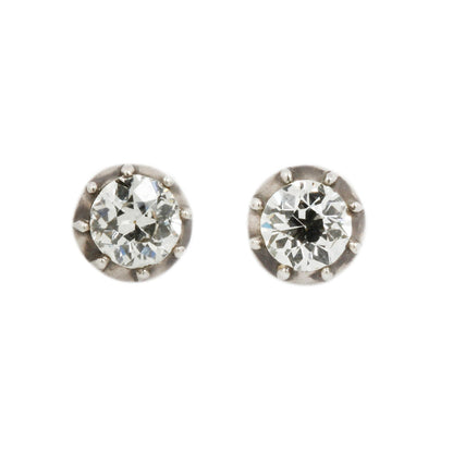 Vintage Gold and Silver Diamond Studs
