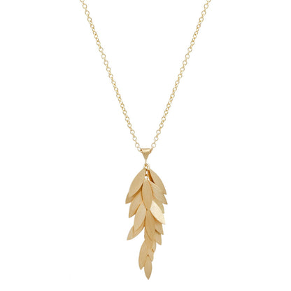Sia Taylor Golden Leaf Cluster Necklace