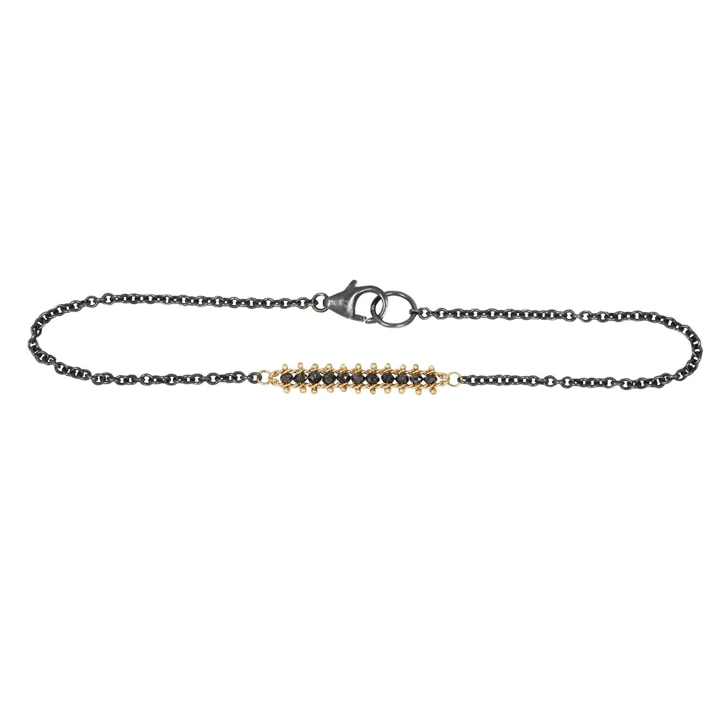 Amali Black Diamond Woven Bracelet