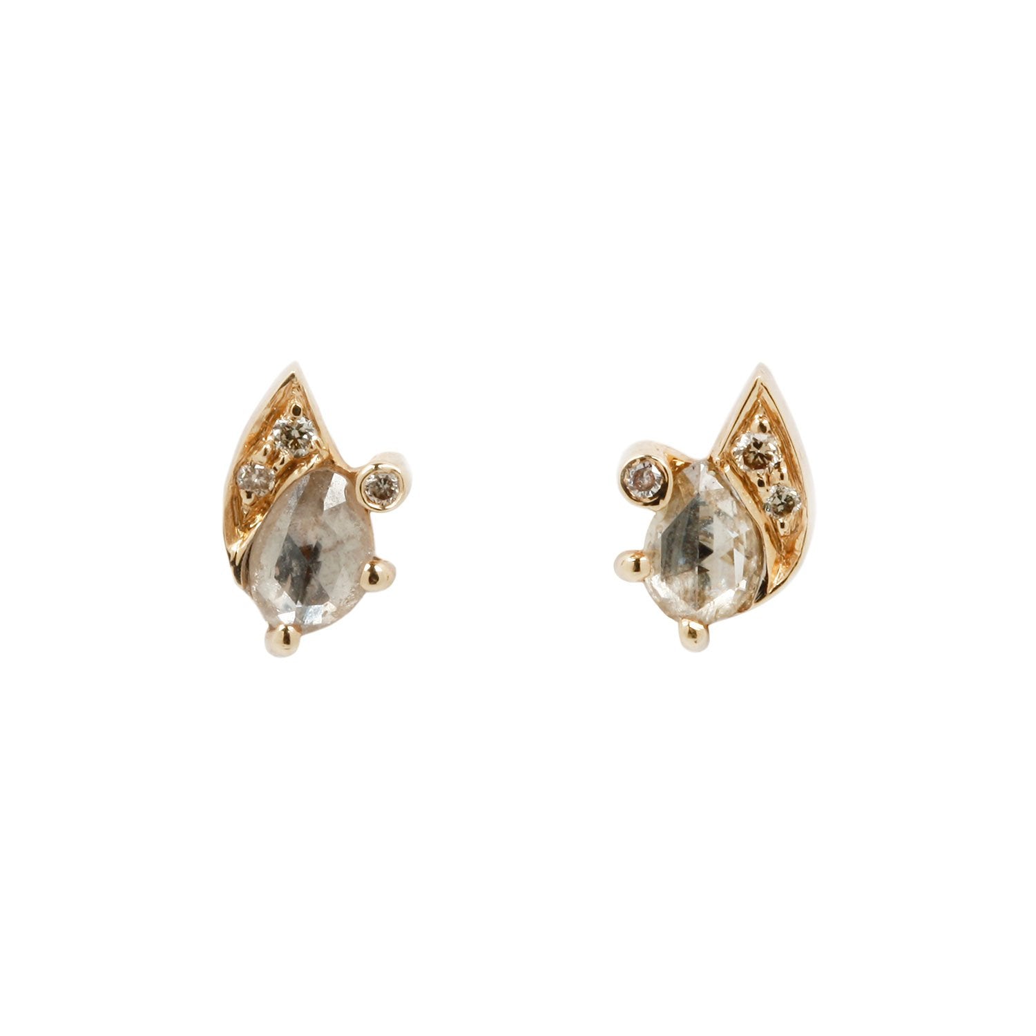 Celine D'Aoust Gray Diamond Slice Eye Studs