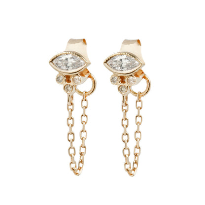Marquise Diamond Chain Earrings – ESQUELETO