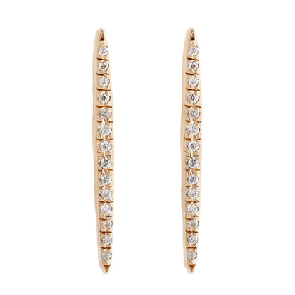 Adeline Gold Pavé Stick Stud Earrings with White Diamonds