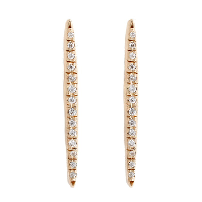 Adeline Gold Pavé Stick Stud Earrings with White Diamonds