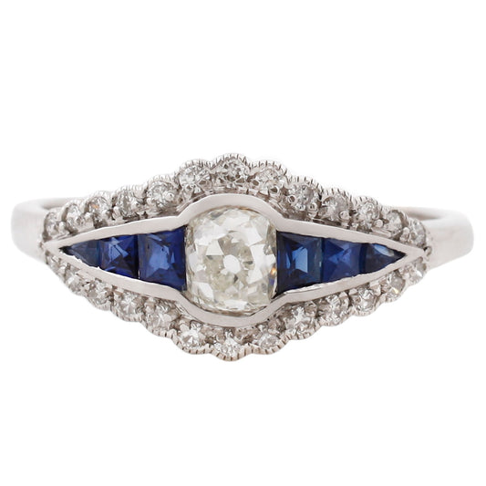 Art Deco Sapphire & Diamond Ring