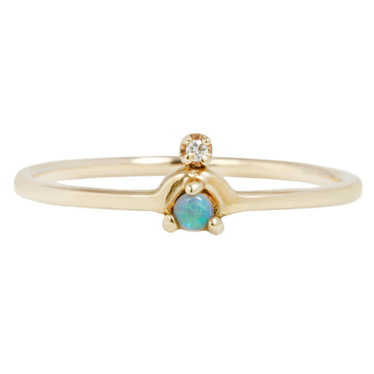 Wwake Mini Nestled Ring Opal Diamond Gold
