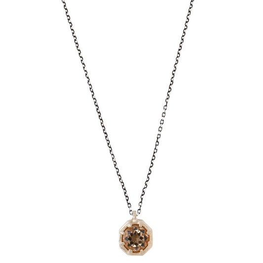 Champagne Quartz Octagon Necklace