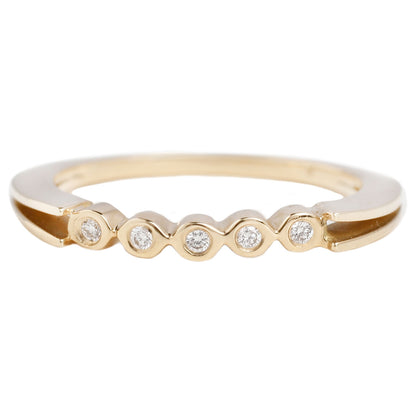 Sparks Ring in Yellow Gold With Five Round White Diamonds - T. Khares Jewelry