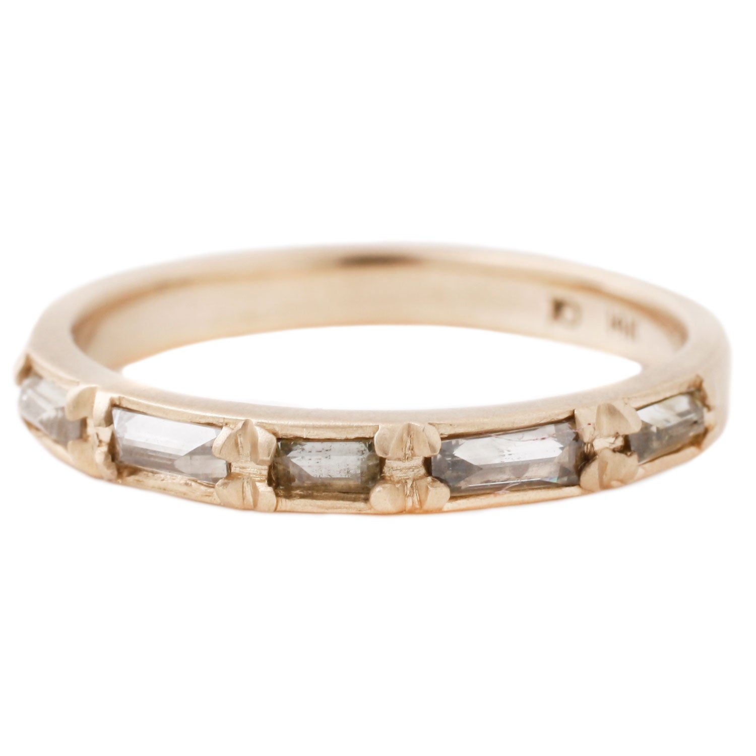 Rebecca Overmann Inverted Diamond Baguette Band in Yellow Gold