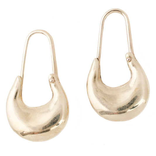 TenThousandThings 10k Gold Safety Pin Hoop Earrings