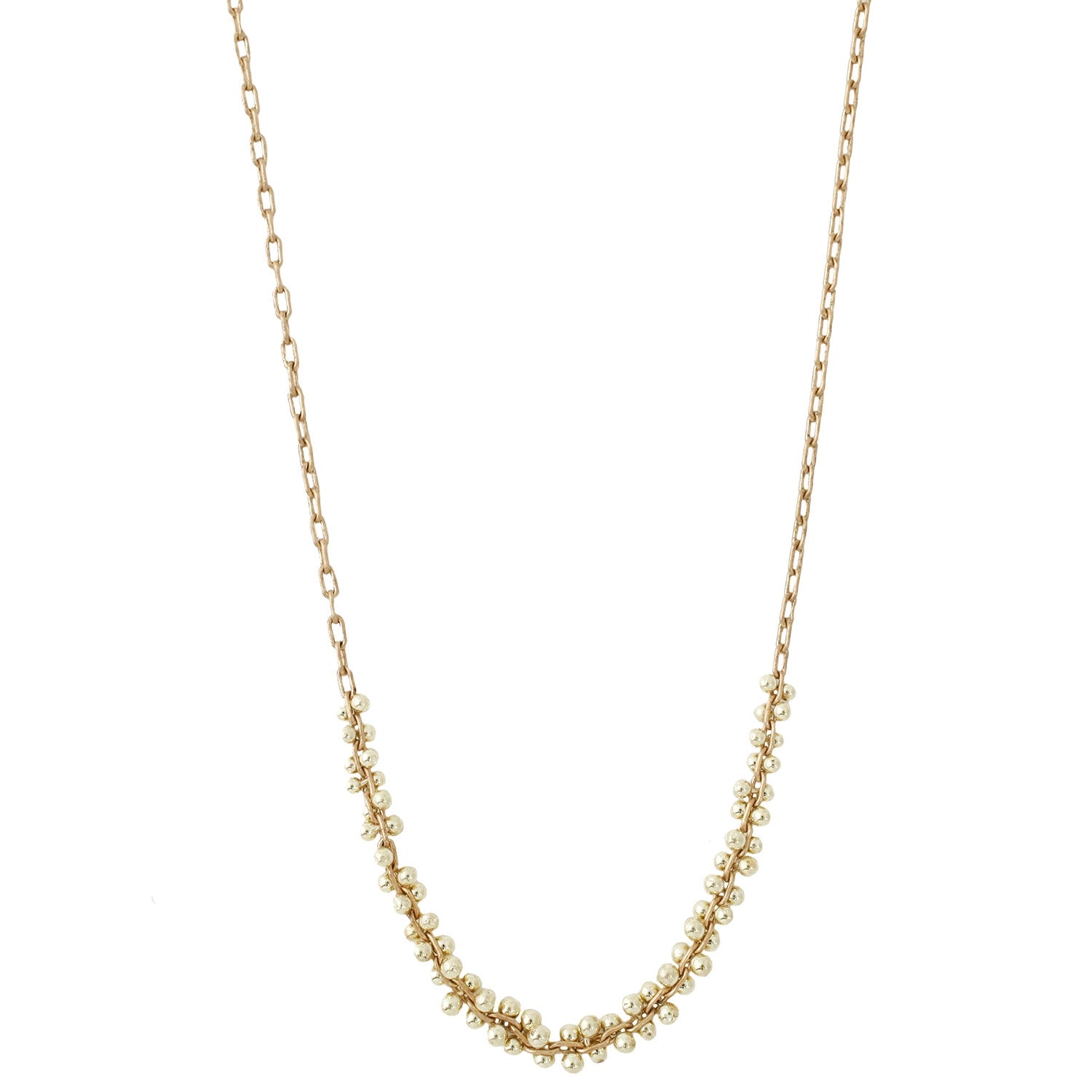 TenThousandThings 18k Gold Beaded Center Cluster Necklace