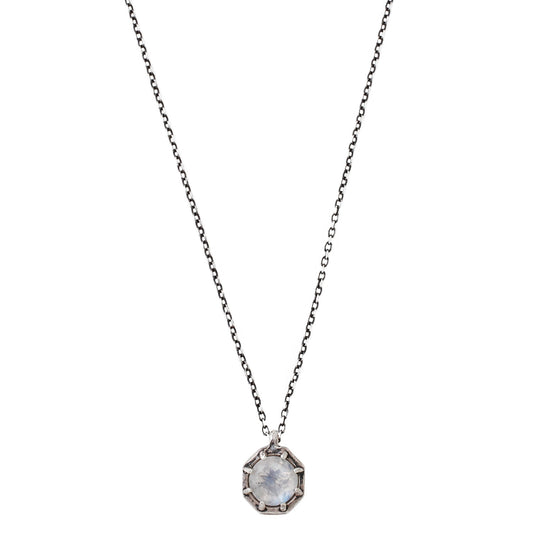 Lauren Wolf Jewelry Rainbow Moonstone Necklace in Silver