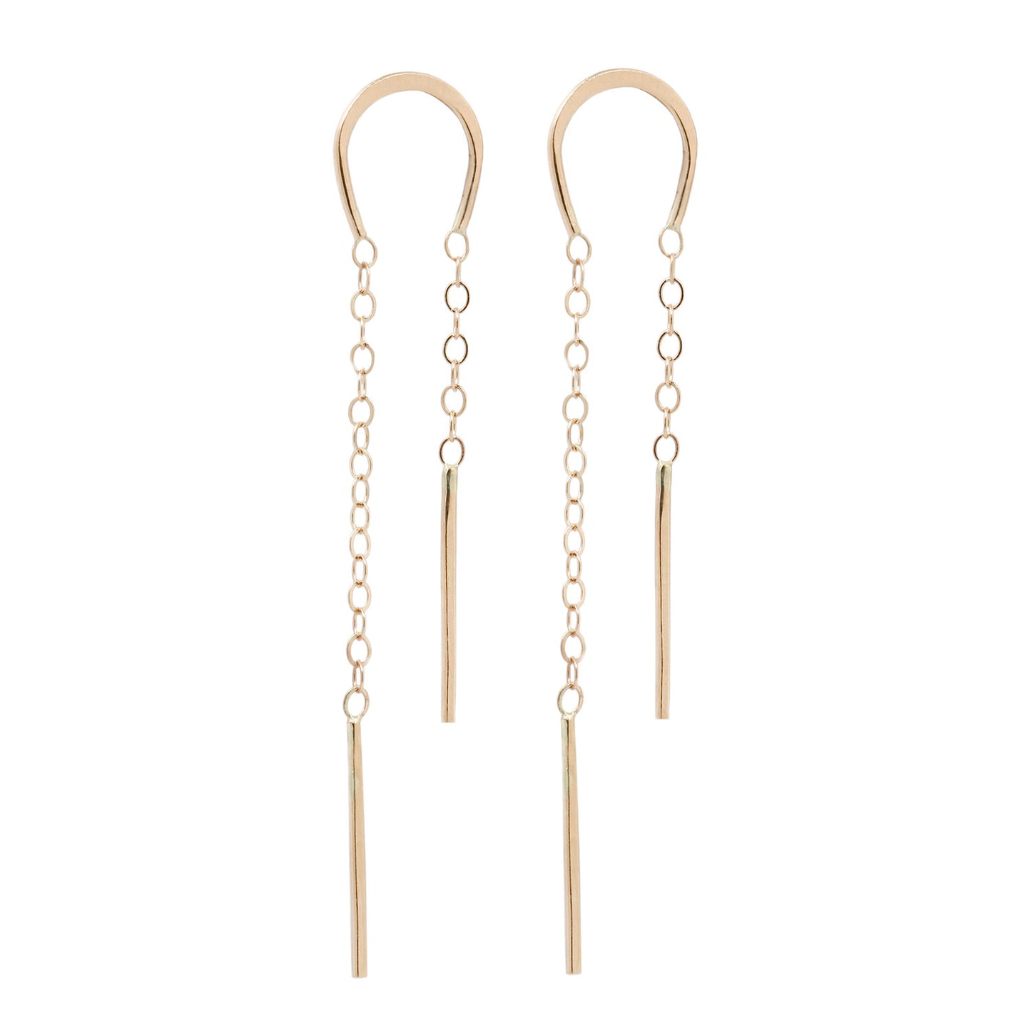 Melissa Joy Manning Horseshoe Chain Threader Earrings