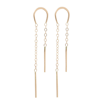 Melissa Joy Manning Horseshoe Chain Threader Earrings