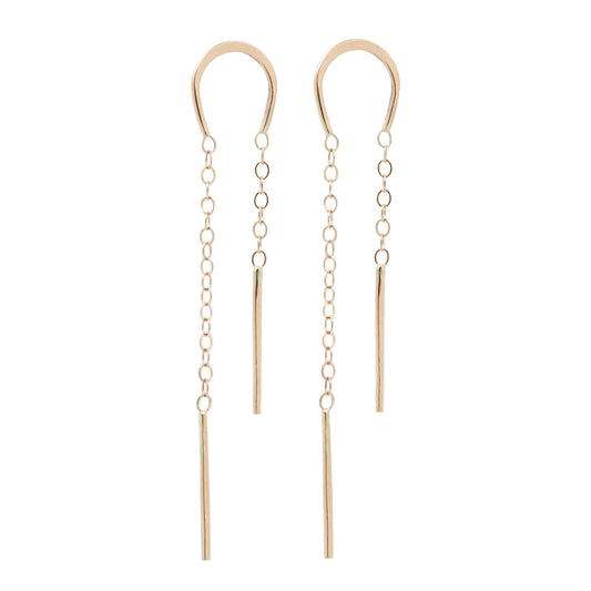 Melissa Joy Manning Horseshoe Chain Threader Earrings