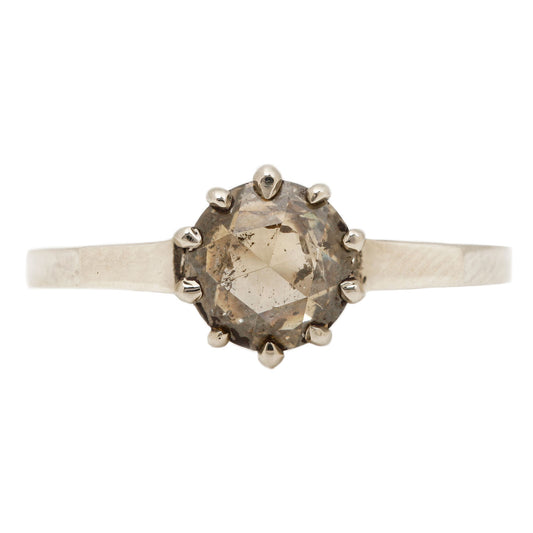 Lauren Wolf Auburn Diamond Solitaire Ring in White Gold