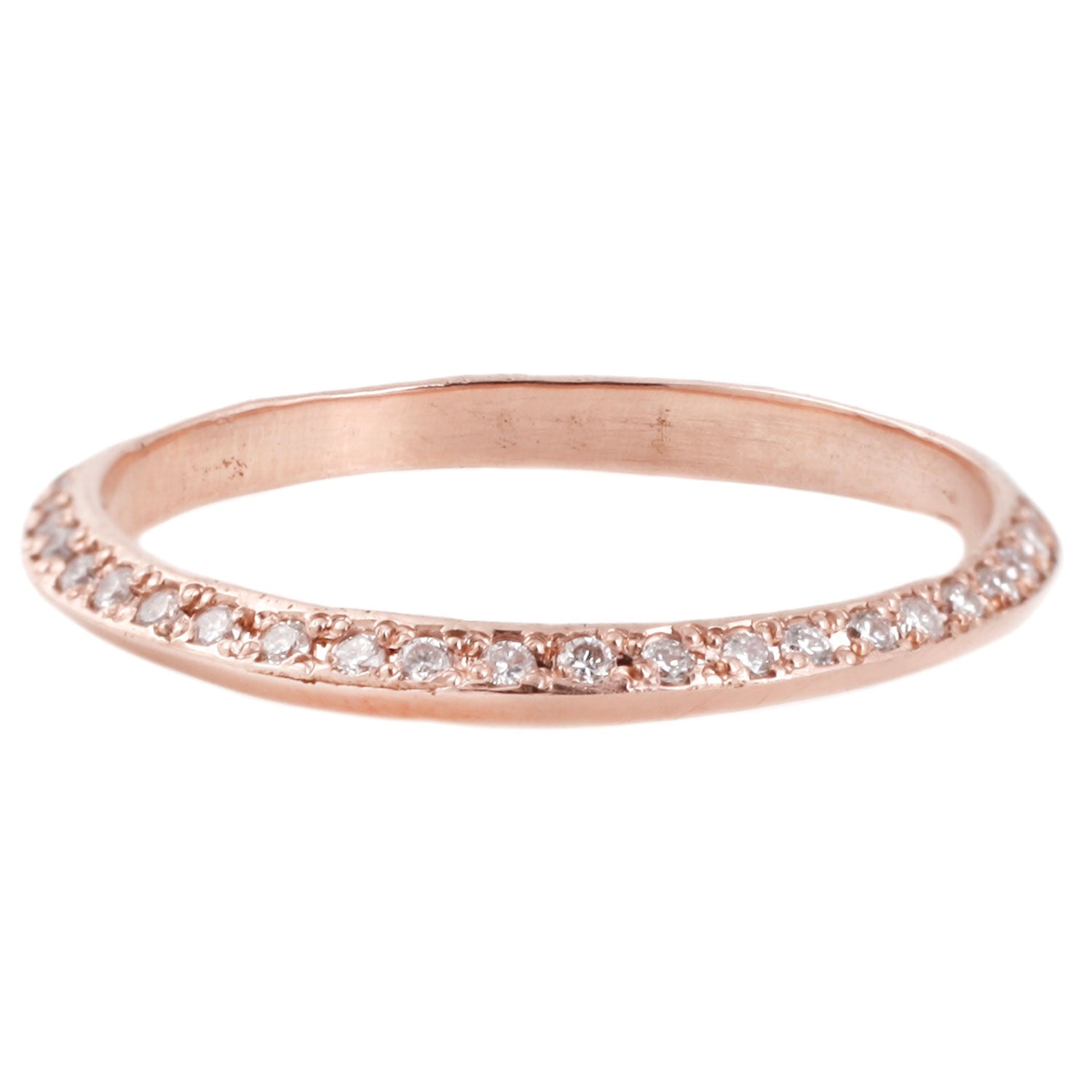 Adeline Rose Gold Saturn Ring with White Diamonds