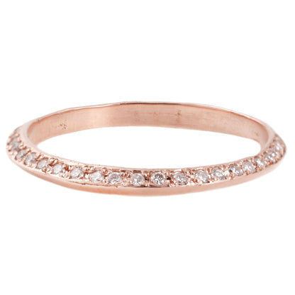 Adeline Rose Gold Saturn Ring with White Diamonds