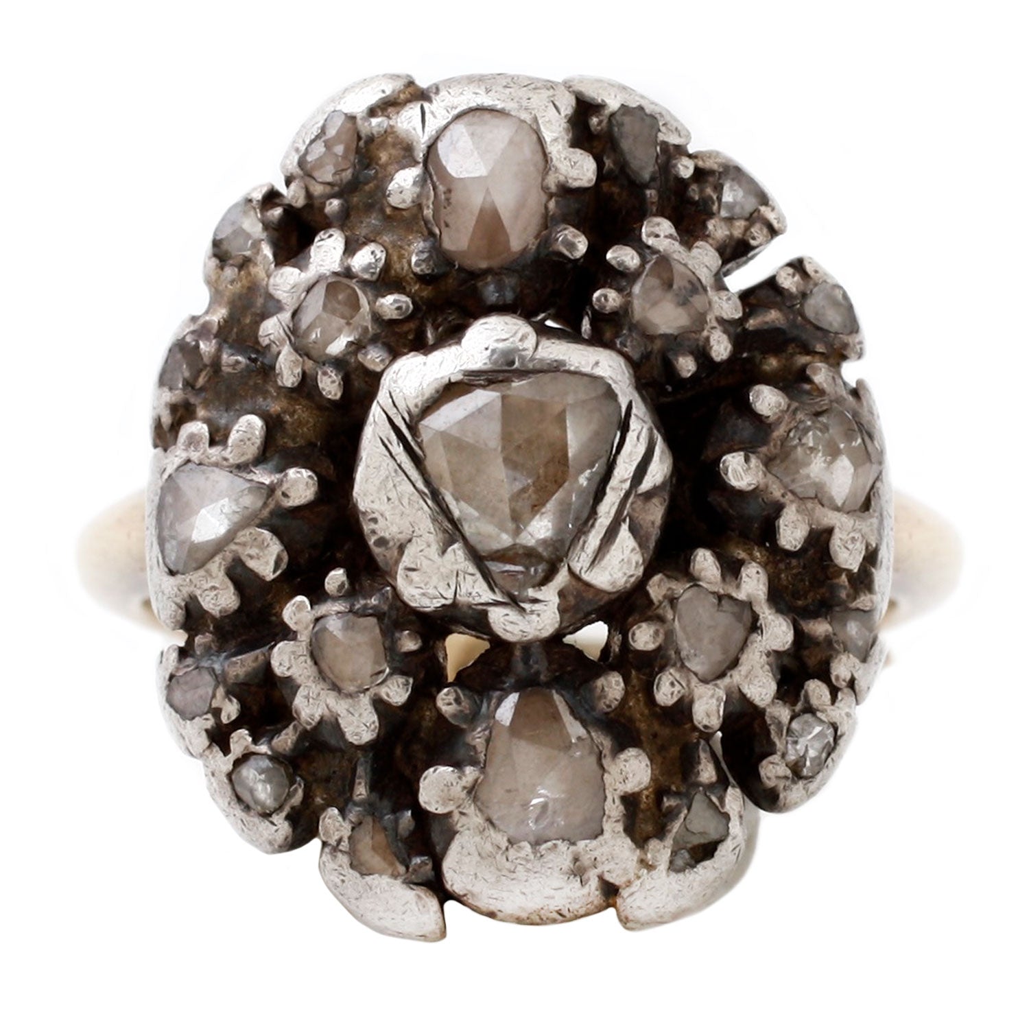 Georgian Diamond Cluster Ring - Charlotte Sayers Antique Jewellery