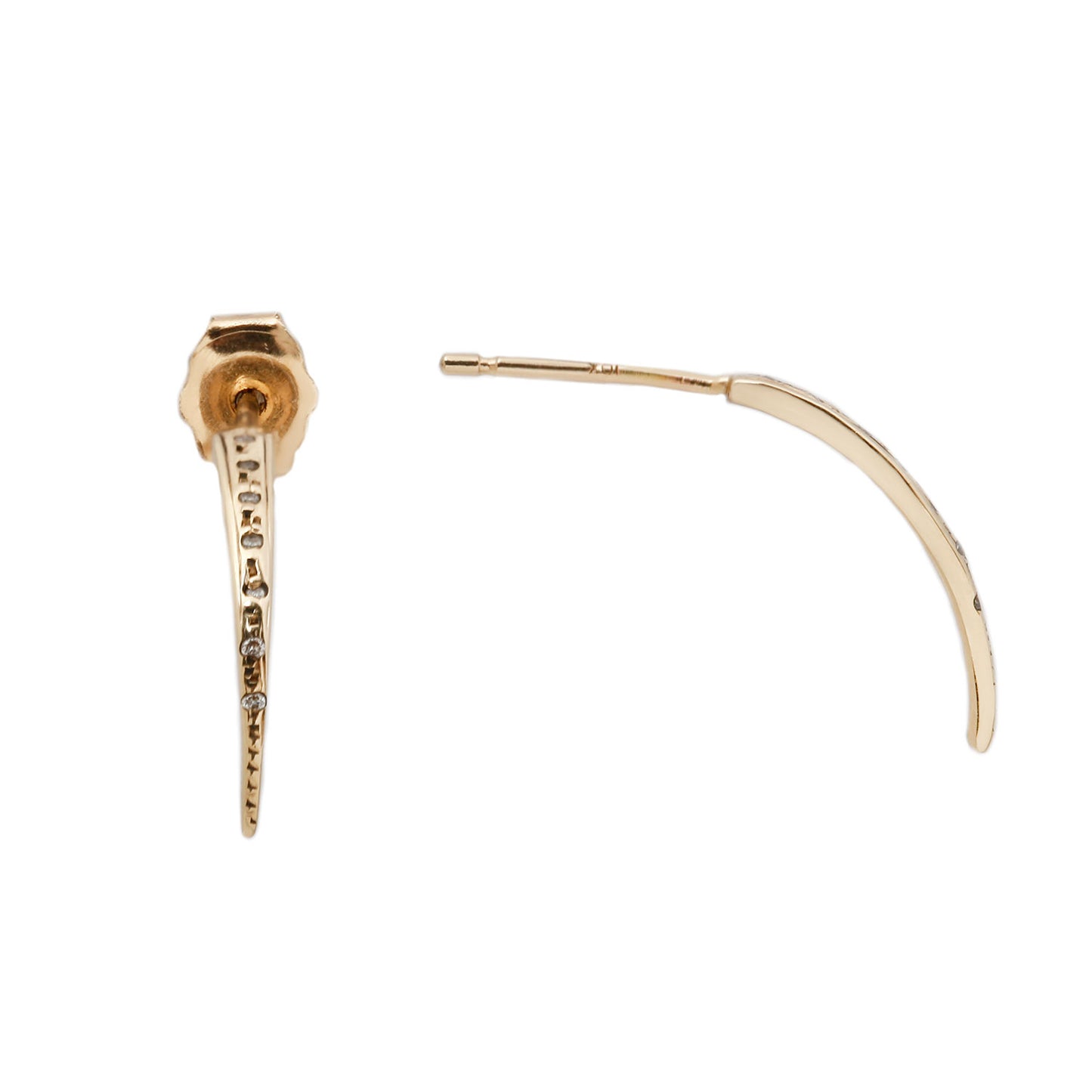White Diamond Gold Razor Claw Studs