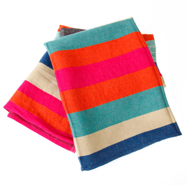 Indigo Stripe Desert Shawl – ESQUELETO