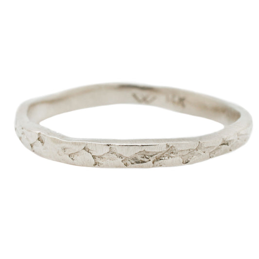 White Gold Snakeskin Stacking Band