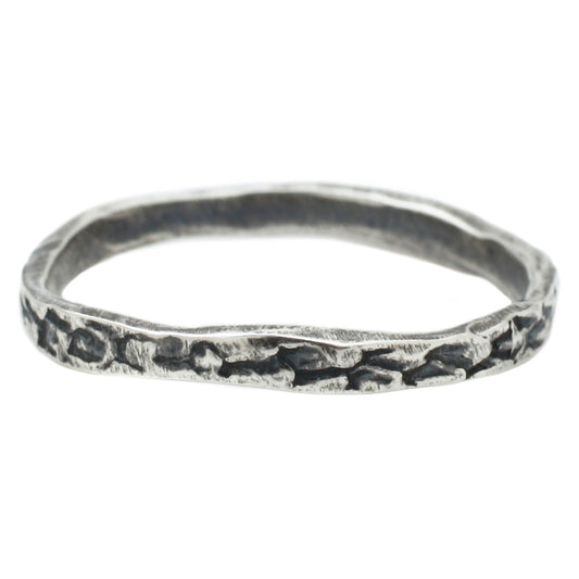 Silver Snakeskin Stacking Band