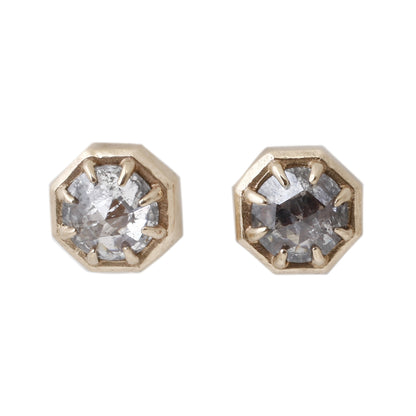 Gray Diamond Octagon Studs