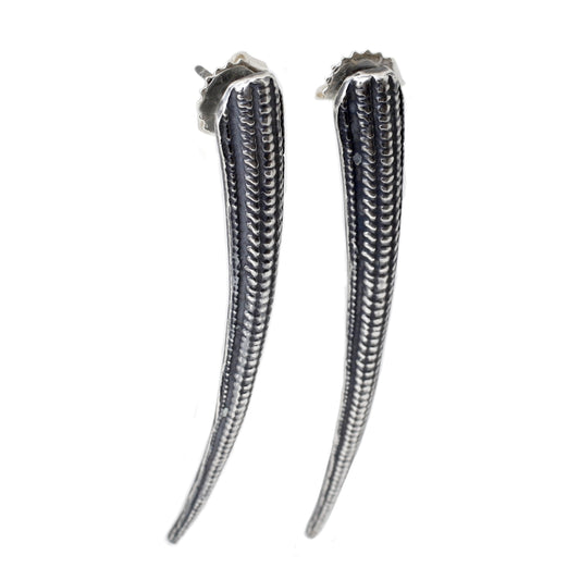 Silver Seashell Spike Earrings