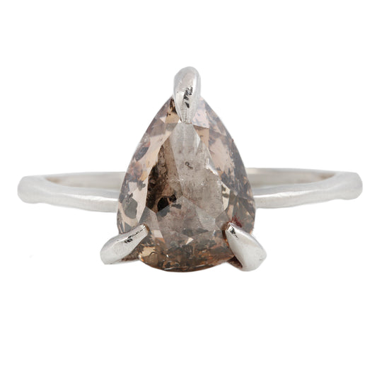 Platinum Contemporary Claw Ring