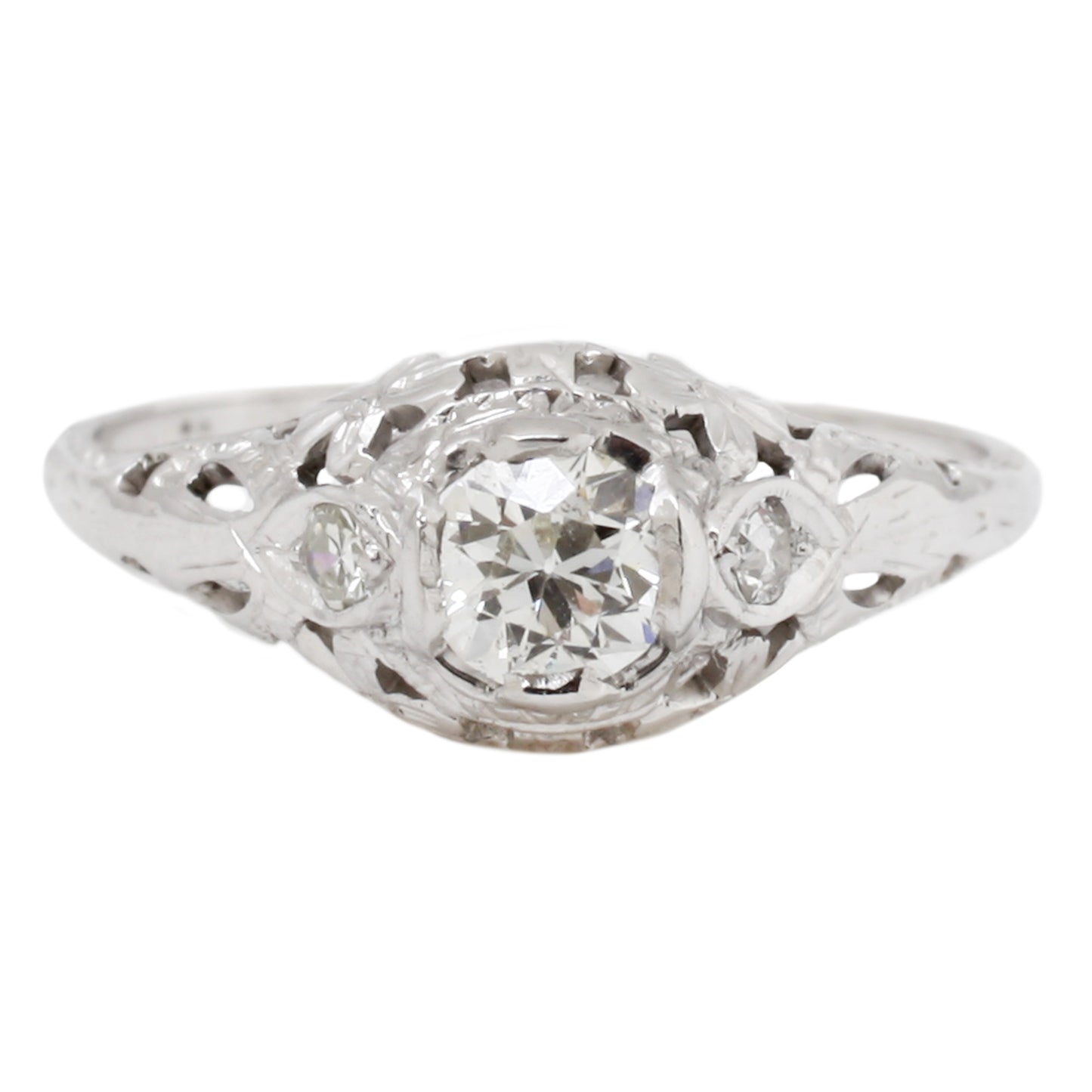 White Diamond Filigree Ring