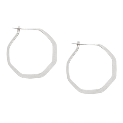 Melissa Joy Manning Silver Octagon Hoop Earrings