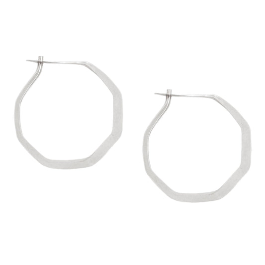 Melissa Joy Manning Silver Octagon Hoop Earrings