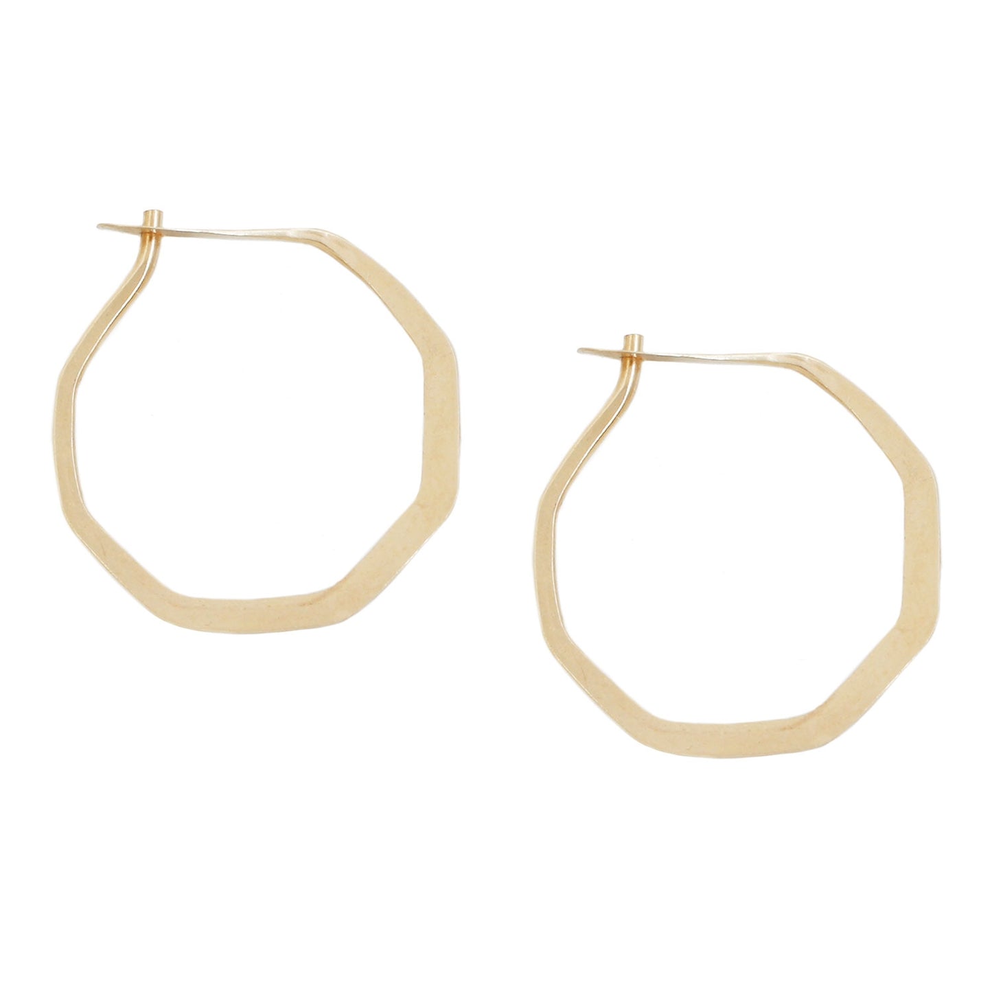 Melissa Joy Manning Gold Octagon Hoop Earrings