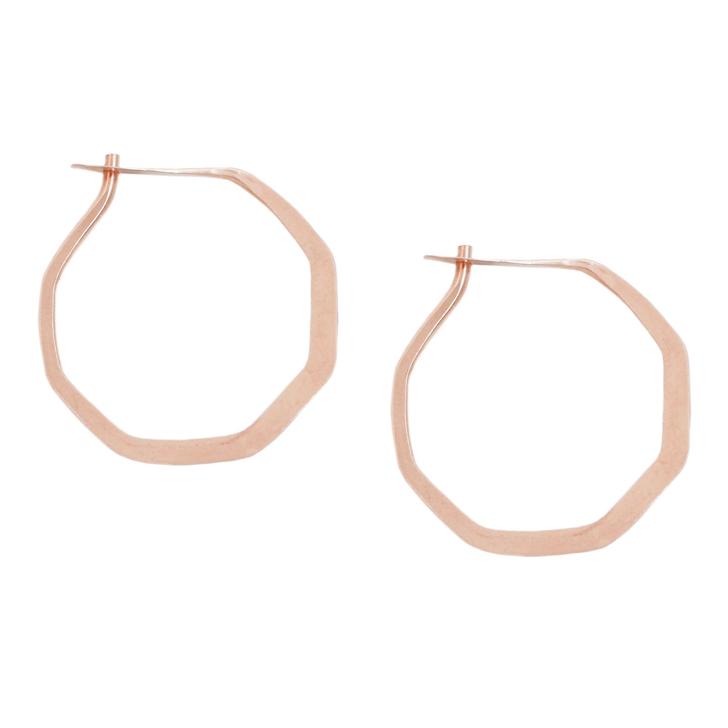 Rose Gold Octagon Hoops