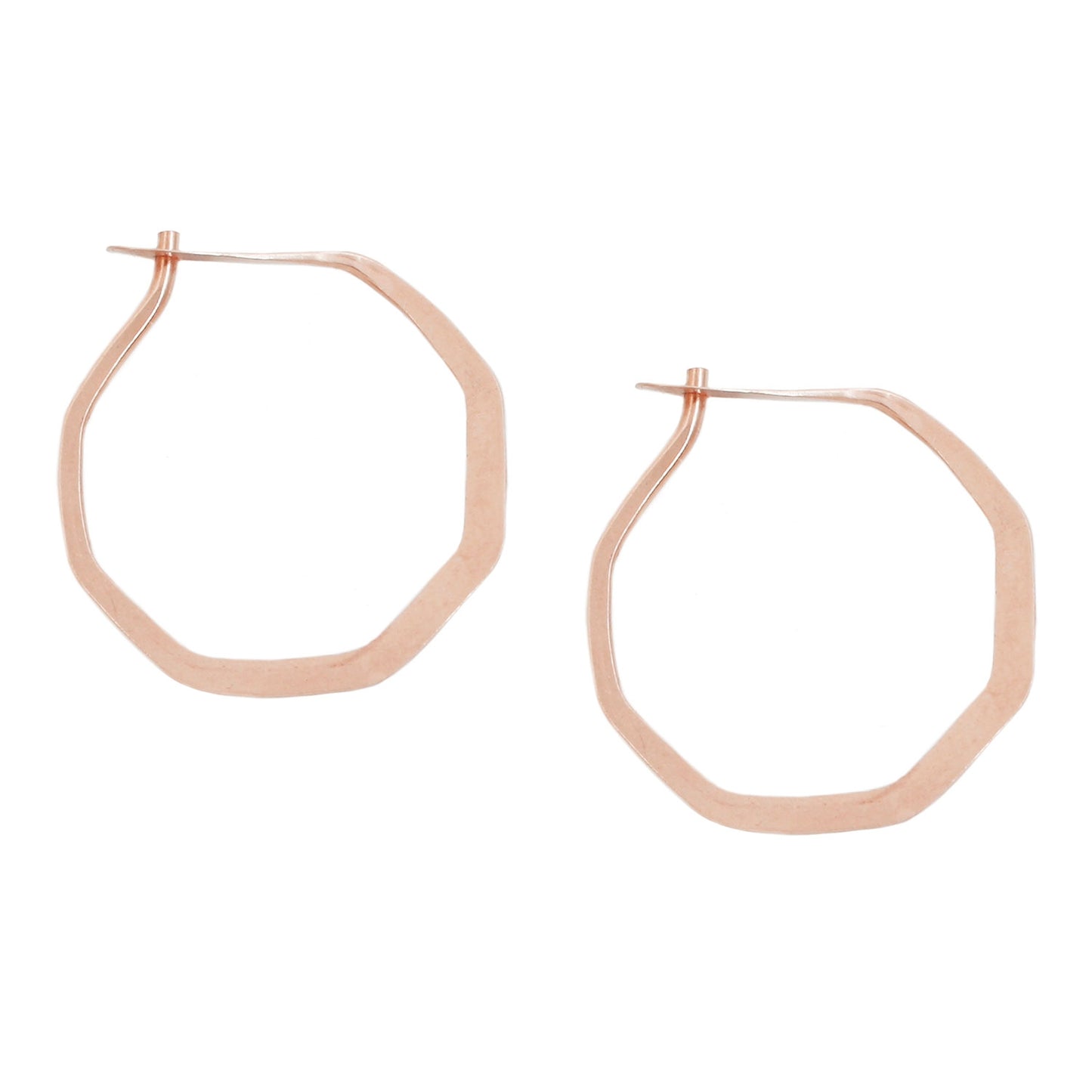 Rose Gold Octagon Hoops