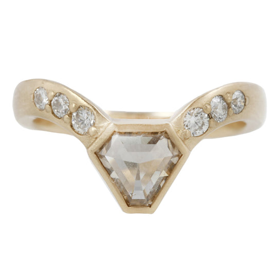 REBECCA OVERMANN CHAMPAGNE SHIELD DIAMOND RING