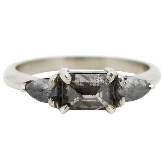 Three Salt & Pepper Diamond Ring