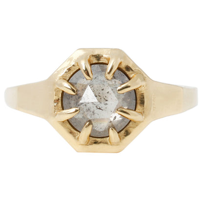 Lauren Wolf Jewelry Octagon Diamond Solitaire Ring in Yellow Gold