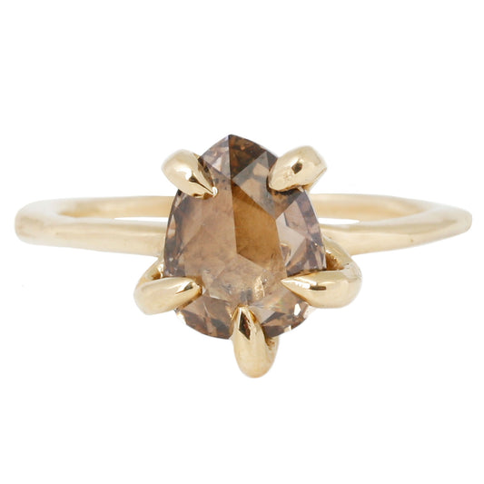 Lauren Wolf Jewelry Contemporary Diamond Claw Ring in Yellow Gold