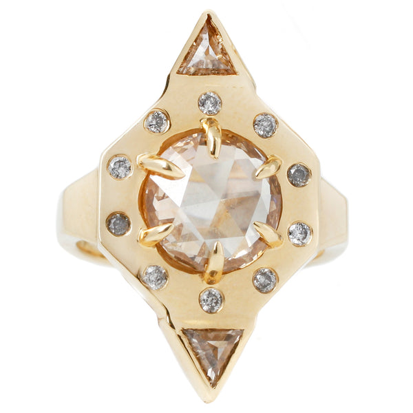 Inverted Champagne Diamond Ring 4 