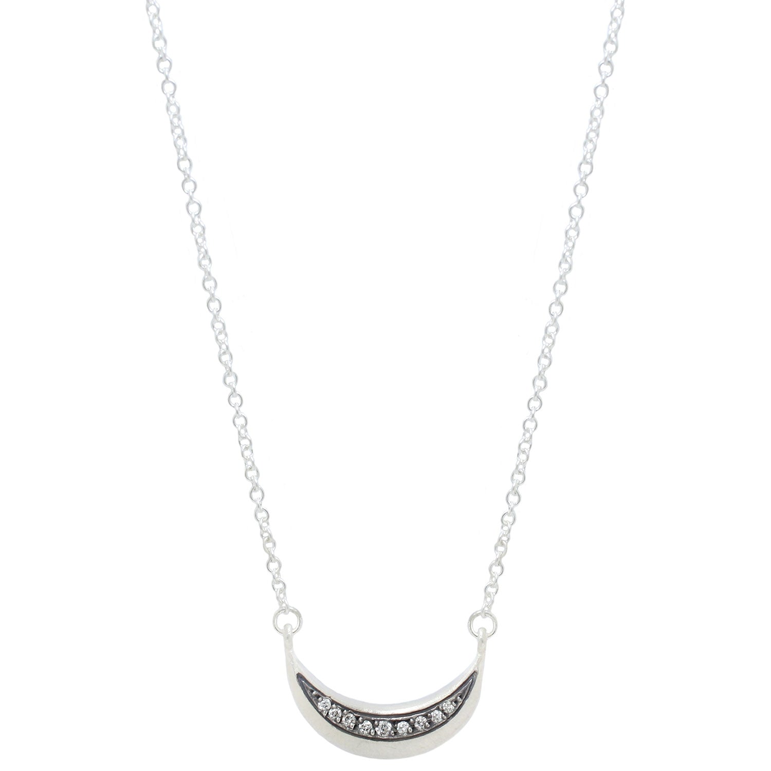 Sarah Swell Silver La Lune Diamond Necklace