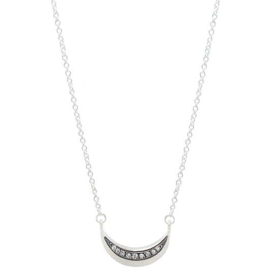 Sarah Swell Silver La Lune Diamond Necklace