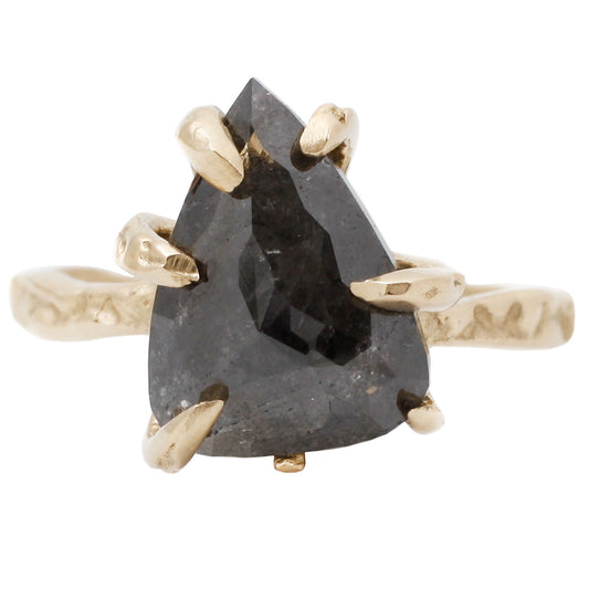 Dark Gray Pear Shaped Claw Ring