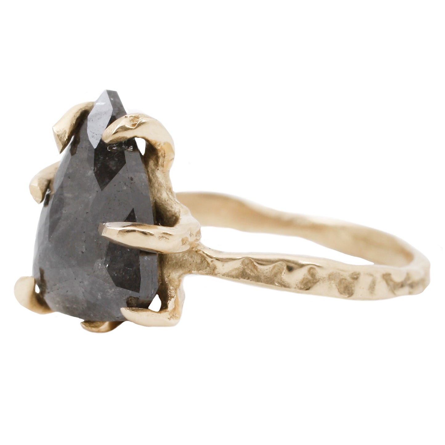 Dark Gray Pear Shaped Claw Ring