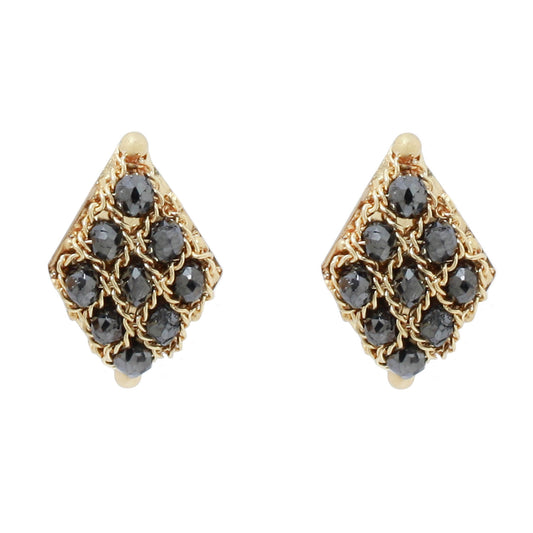 AMALI BLACK DIAMOND TEXTILE STUDS